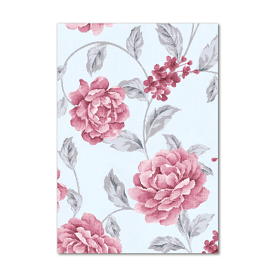 Quadro di vetro verticale Peonie