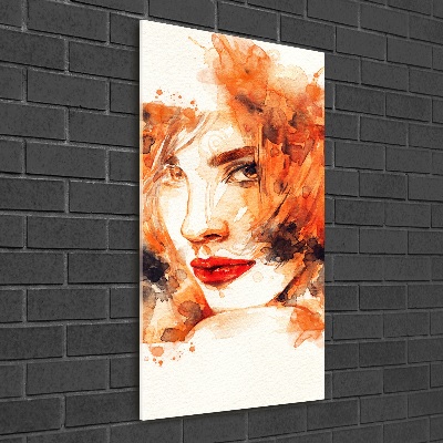 Quadro vetro verticale Donna astratta