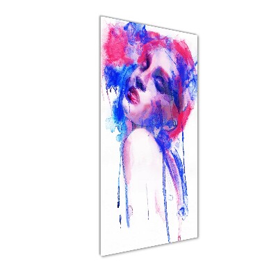 Quadro in vetro verticale Donna astratta