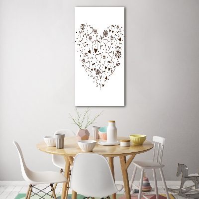 Quadro di vetro verticale Cuore