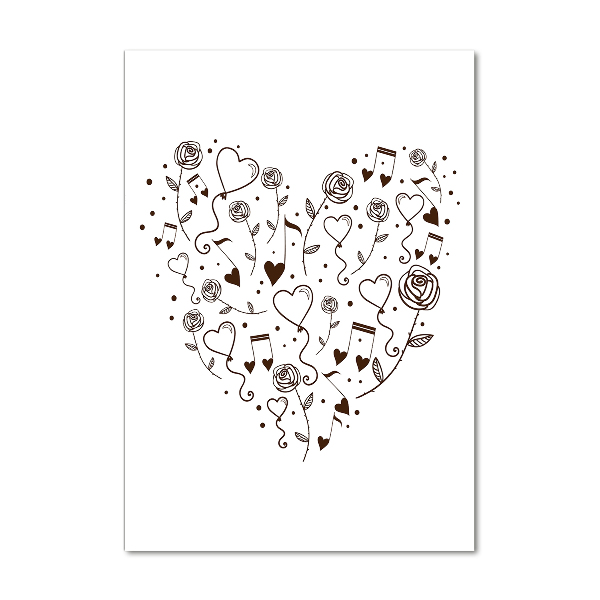 Quadro di vetro verticale Cuore