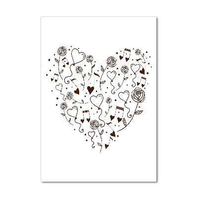 Quadro di vetro verticale Cuore