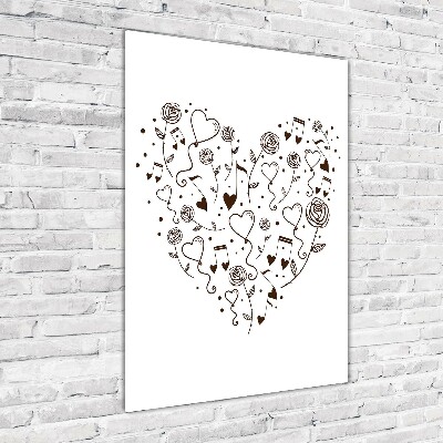 Quadro di vetro verticale Cuore