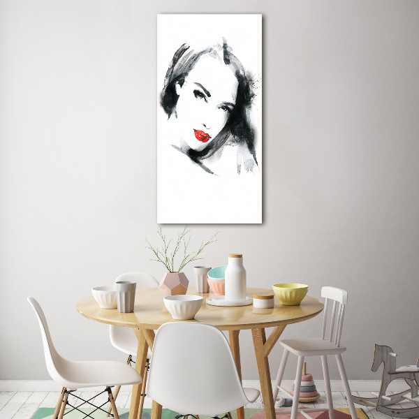 Quadro stampa su vetro verticale Ritratto di una donna