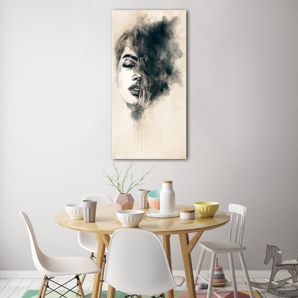 Quadro di vetro verticale Donna astratta