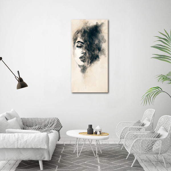 Quadro di vetro verticale Donna astratta
