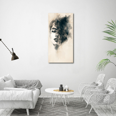 Quadro di vetro verticale Donna astratta