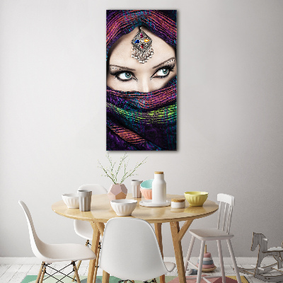 Quadro di vetro verticale Donna indiana