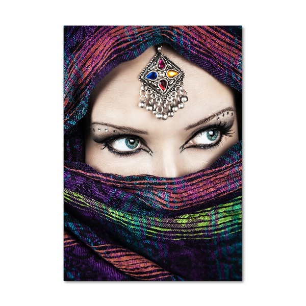 Quadro di vetro verticale Donna indiana