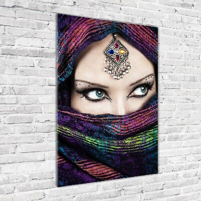 Quadro di vetro verticale Donna indiana