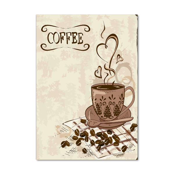 Quadro stampa su vetro verticale Caffè aromatico