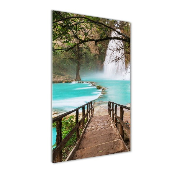 Quadro in vetro verticale Cascata del Messico