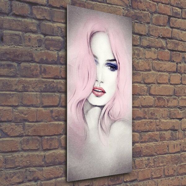 Quadro in vetro verticale Donna astratta