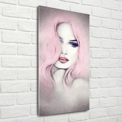 Quadro in vetro verticale Donna astratta