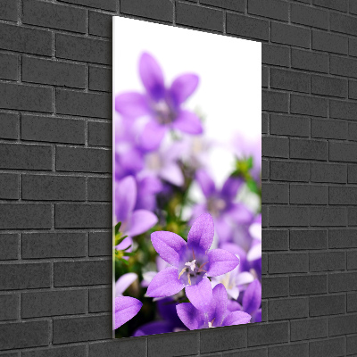 Quadro di vetro verticale Campanelle viola