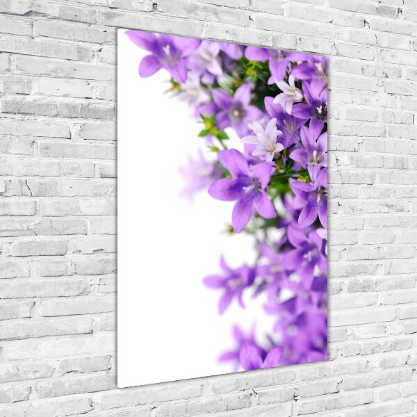 Quadro di vetro verticale Campanelle viola