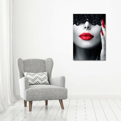 Quadro di vetro verticale Maschera di pizzo