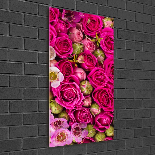 Quadro in vetro verticale Un mazzo di fiori