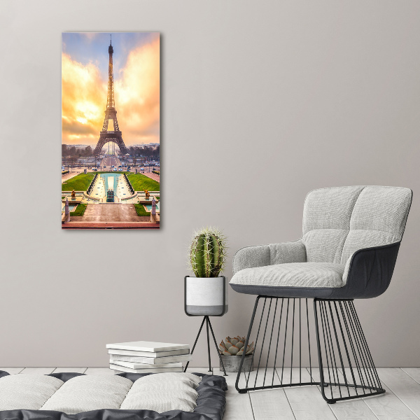 Quadro in vetro verticale Torre Eiffel Parigi
