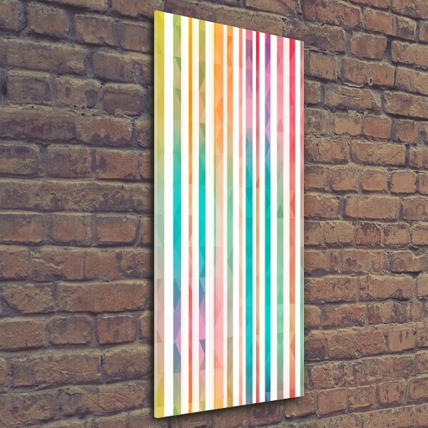 Quadro stampa su vetro verticale Strisce colorate