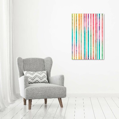 Quadro stampa su vetro verticale Strisce colorate