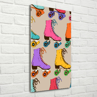 Quadro vetro verticale Pattini a rotelle colorati