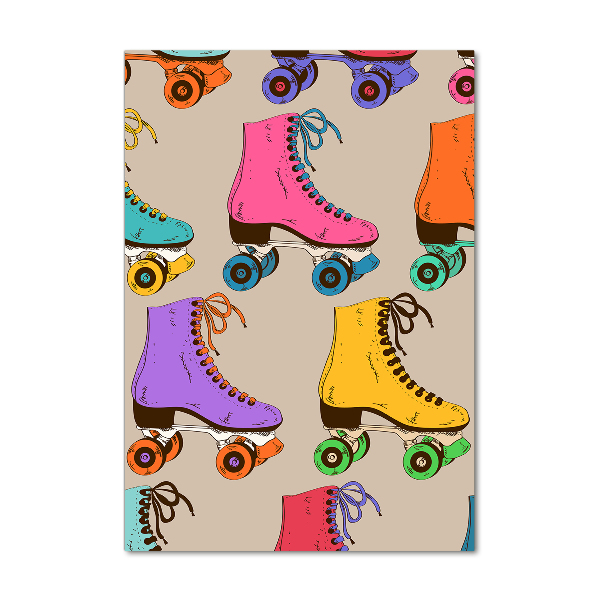 Quadro vetro verticale Pattini a rotelle colorati