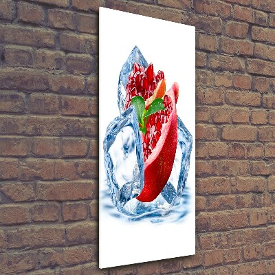 Quadro in vetro verticale Melograno e ghiaccio