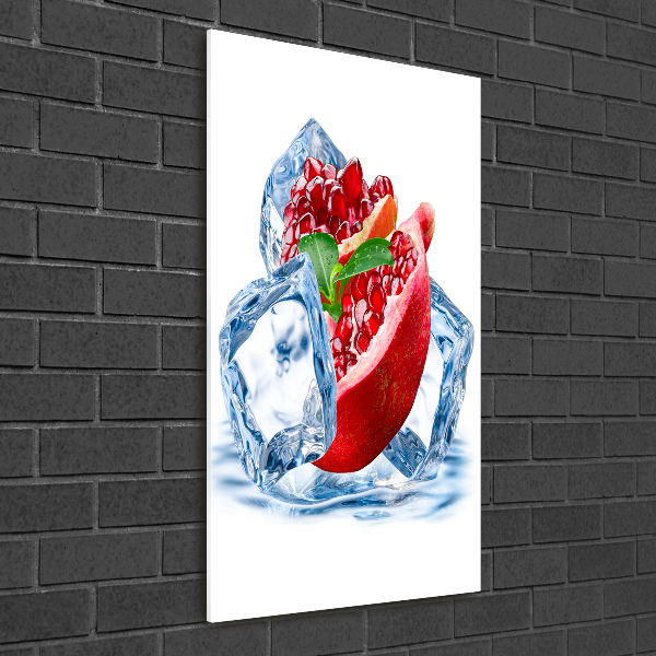 Quadro in vetro verticale Melograno e ghiaccio