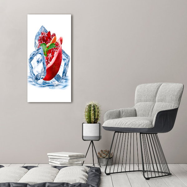 Quadro in vetro verticale Melograno e ghiaccio