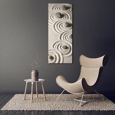 Quadro vetro verticale Pietre nella sabbia