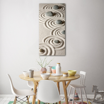 Quadro vetro verticale Pietre nella sabbia