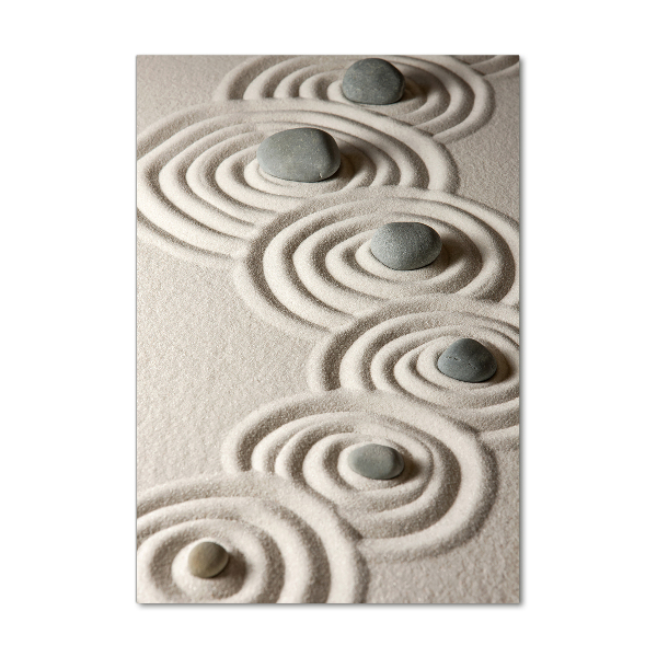 Quadro vetro verticale Pietre nella sabbia