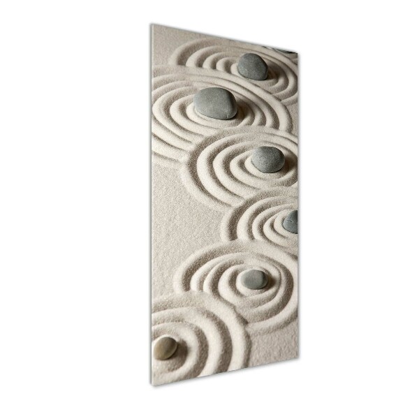 Quadro vetro verticale Pietre nella sabbia