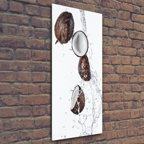 Quadro di vetro verticale Noce di cocco