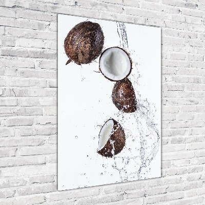 Quadro di vetro verticale Noce di cocco