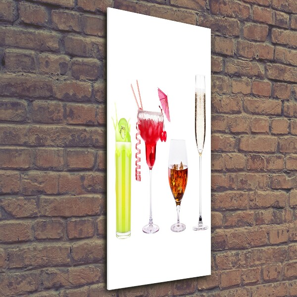 Quadro stampa su vetro verticale Cocktail colorati