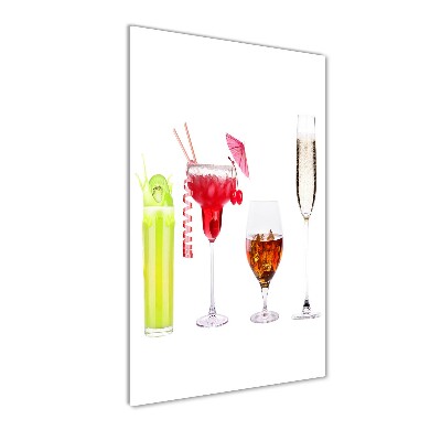 Quadro stampa su vetro verticale Cocktail colorati