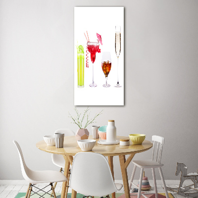 Quadro stampa su vetro verticale Cocktail colorati