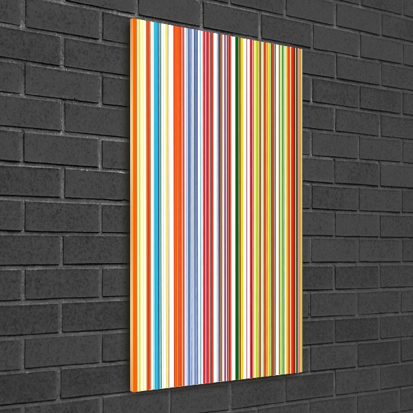 Quadro in vetro verticale Strisce colorate