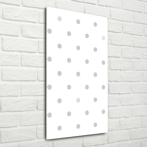 Quadro di vetro verticale Punti e cuori