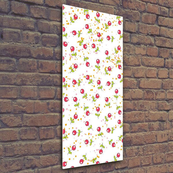 Quadro in vetro verticale Ciliegie