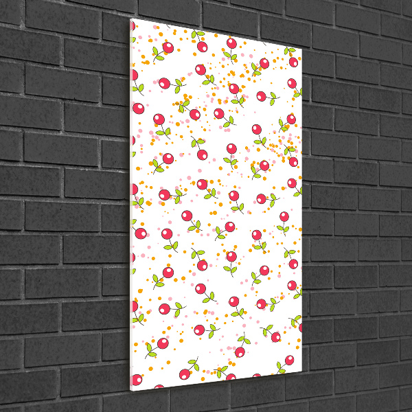 Quadro in vetro verticale Ciliegie