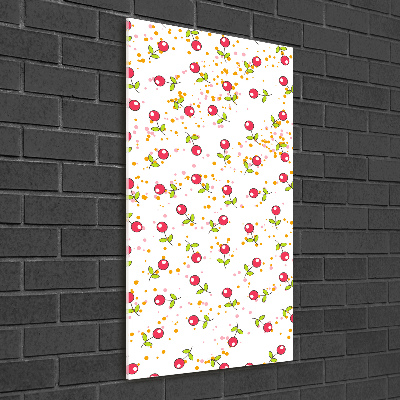 Quadro in vetro verticale Ciliegie