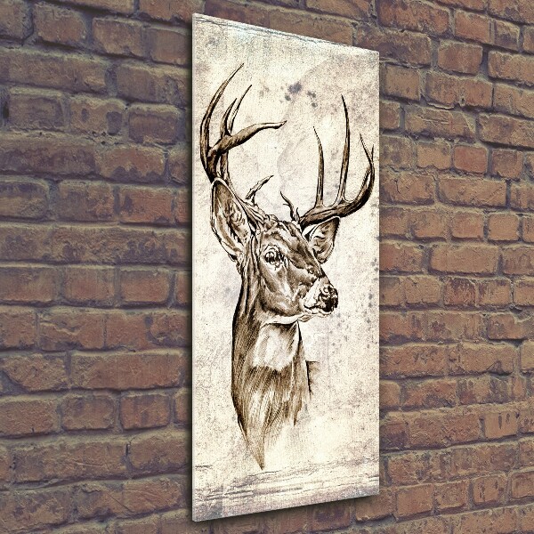 Quadro di vetro verticale Cervo