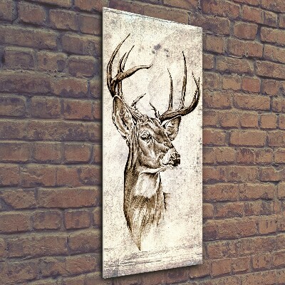 Quadro di vetro verticale Cervo