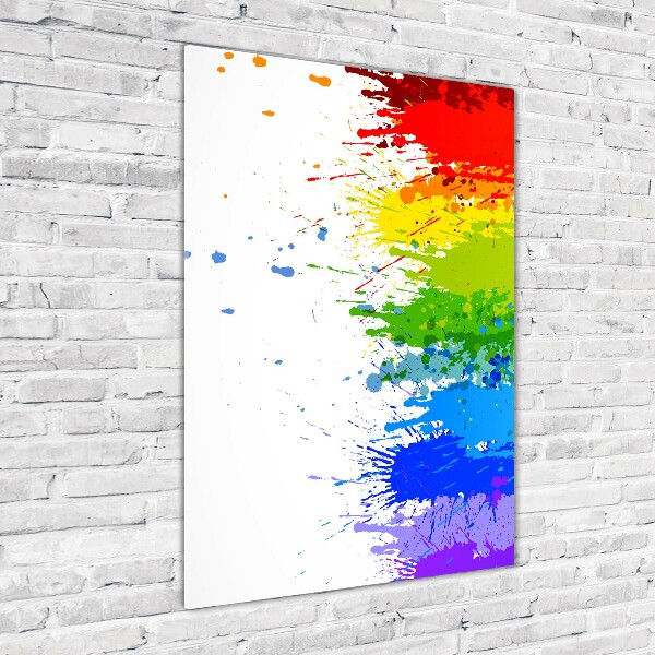 Quadro stampa su vetro verticale Arcobaleno astratto