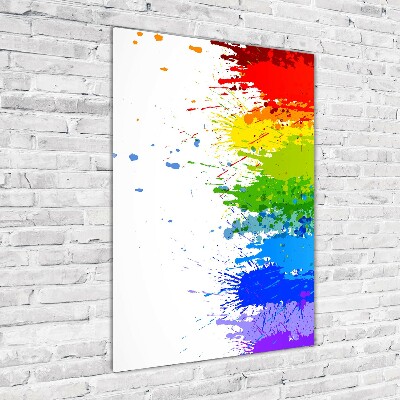 Quadro stampa su vetro verticale Arcobaleno astratto