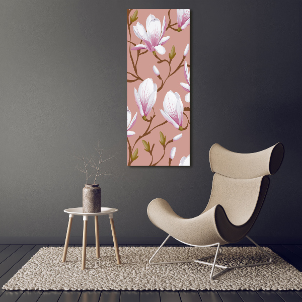 Quadro stampa su vetro verticale Magnolia