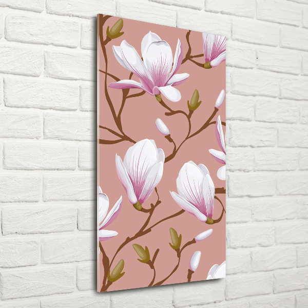 Quadro stampa su vetro verticale Magnolia